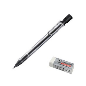 LAMY 비스타 샤프 투명 + 파버카스텔 지우개 세트, 0.5mm, 1세트