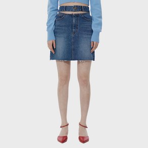 큐리티 C CUT OUT WAIST DENIM 미니스커트