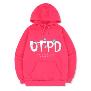 언탭트 남성용 S~3XL 빅사이즈 플라워 UTPD 기모 후드티셔츠