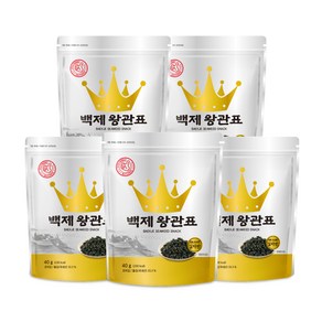 광천김 백제 왕관표 김자반, 40g, 5개