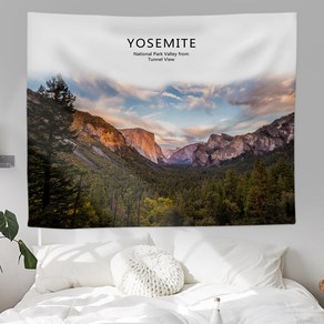 MA 소프트 네이쳐 풍경 태피스트리, YOSEMITE, 150 x 100 cm