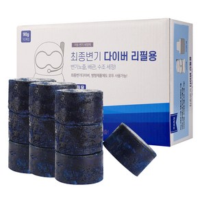 소다스쿨 자동 변기세정제 최종변기 다이버 리필, 90g, 10개