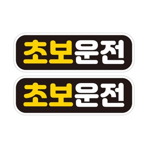 제제데코 초보운전 자동차 탈부착 자석 고휘도 반사 스티커 시트지 미디엄 E230 EC003, 혼합색상, 2개