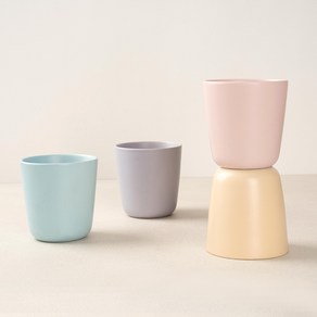 해피정 팝픽스 파스텔 물잔 4종 세트 300ml, 핑크, 아이보리, 하늘, 연보라, 1세트
