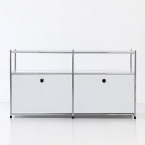 마켓비 심플리 2x2 수납장 2문 BC607, 퓨어화이트