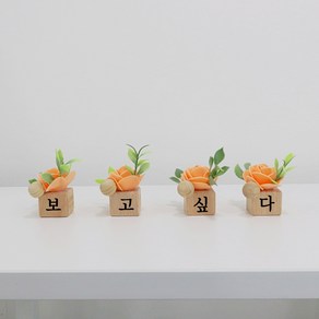 노블리 wood ball 미니화병 4p, 오렌지, 1개