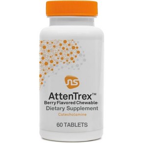 뉴로사이언스 AttTex LTyosine 성인용 어린이 청소년용 츄어블 베리 맛 정제 60개, 1개, 60정