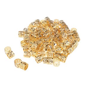 QDY 100Pcs 하트 메탈 커프 헤어 익스텐션 장식 Deadlocks Beads, 금, 1세트