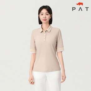 [PAT 여성] 골지 테이프배색 티셔츠_1J45135