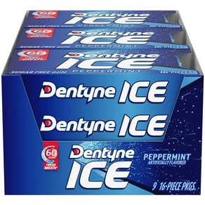 Dentyne Ice 페퍼민트 무설탕 껌 16피스 9팩 총 144개