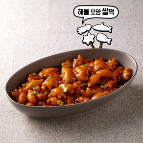 굿푸드365 짜장맛 즉석떡볶이 고래 상어 거북이 오징어 모양 쌀떡볶이 떡 346g