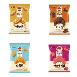 올따옴 농심 빵부장 스낵 4종 (초코빵2+소금빵2+마늘빵2+라즈베리빵2)