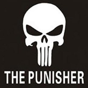 THE PUNISHER 해골 스티커 자동차 더 퍼니셔 튜닝 데칼스티커, 2개, 반사화이트