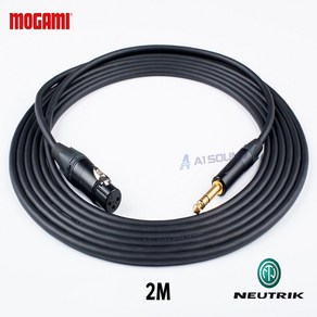 MOGAMI 2549 XLR(암) + 55(TRS) 모가미 뉴트릭 골드 케이블 2M, 1개