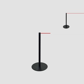 큐모아리빙 로프 슬림차단봉 높이고정 400MM 블랙 안전차단봉 벨트차단봉 바리케이드 차단벨트, 레드1m, 선택_레드1m, 1개