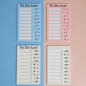 매일 밀어서 체크 투두리스트 하루 일일 계획표 스케줄체크판 4Type, 체크판(To Do List)-블루(문구없음)
