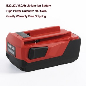 배터리 새로운 b22 22v 5.0ah 5000mah 고출력 리튬 이온 배터리 18v 21.6v 22v 무선 전동 공구 22v 배터리 도구 호환