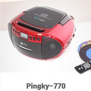 롯데알미늄 블루투스 CD포터블 카세트 CDP 라디오, PINGKY-770, 블랙