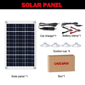 태양광발전 자동차 요트 RV 보트 휴대폰 배터리 충전용 100W 태양 전지 패널 키트 10-60a 컨트롤러가 있는, [01] Sola Panel, 1개