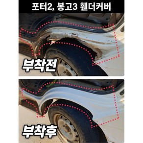 포터2 휀더 커버 포터 몰딩 부식 방지용 커버 포터 휀다커버 카바로 아지트카바로 포터휀다