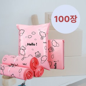 니토샵 택배 포장 곰돌이 비닐 봉투, 100장