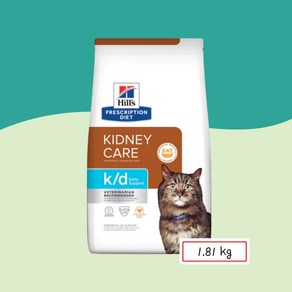 )당일발송( 힐스 캣 kd k/d 얼리 서포트 1.81kg 고양이 신장건강 처방식사료 kidney cae with chicken ealy suppot, 1개