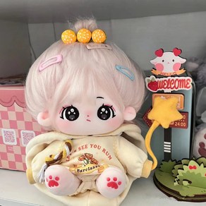 무속성 솜인형 20cm 아이돌 귀여운 옷 인형 몸체, 누드+헤어+옐로우튤립옷, 20CM골격없음