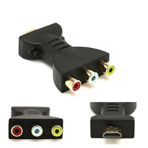 블랙 HDMI 호환 남성 대 3 RCA 여성 복합 AV 오디오 비디오 어댑터 컨버터 금도금 플러그 및 순수 구리