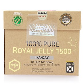 SPH 100% 퓨어 로얄젤리 1 500mg 10HDA 6% 30mg 180캡슐, 1개, 180정