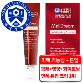 멜드림 3중 미백 기능성 진정 보습 화이트닝 쌀 톤업 크림, 1개, 40ml