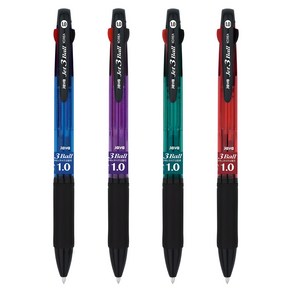 자바펜 제트3 볼펜 4종 세트 1.0mm, 블루 + 퍼플 + 레드 + 민트, 1세트