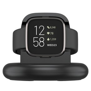 Fitbit Vesa 2 용 마그네틱 스마트 워치 충전기 케이블 거치대 충전 도킹 스테이션 베이스 USB 코드 포함 125cm, Fo Fitbit vesa 2, Black