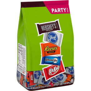 Heshey Assoted Milk and Dak Chocolate Flavoed Snack Size Candy Paty Pack 33.43 oz, 947g, 1개