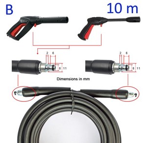 가정용세차기 휴대용 무선 엔진 고압 스팀 세차기 6 ~ 10m 고압 물 청소 호스 파이프 코드 압력 와셔 호스, 03 Type B - 10 m