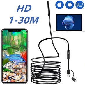 부품 수중 낚시 카메라 사냥 방수 내시경 장치 어군 탐지기 모니터 안드로이드 USB C타입 8LED IP68 HD, 2M, 02 2M