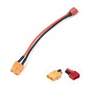 XT60 T플러그 딘스 암수 변환 연장 커넥터 14AWG 15cm, XT60 암 - T플러그 암, 1개