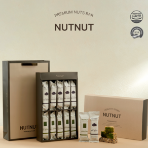 [프리미엄 선물세트] NUTNUT 넛넛 프리미엄 감태 견과바 에너지바 영양바 건강바, 20개, 50g