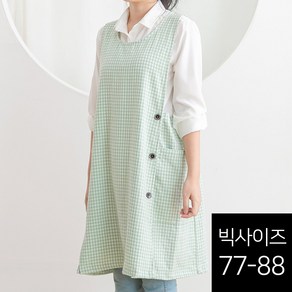 데코에버 찰랑 파스텔체크 원피스앞치마 요양보호사 L (77~88), 1개, 그린(77~88)