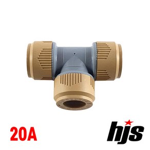 원터치 엑셀 일체형 티 20A / 엑셀신형부속 ISO PB티 25mm 메타폴, 1개