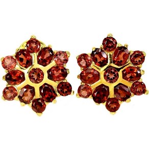 천연 AAA DARK ORANGE RED GARNET STERLING 925 SILVER STUD 귀걸이 1860