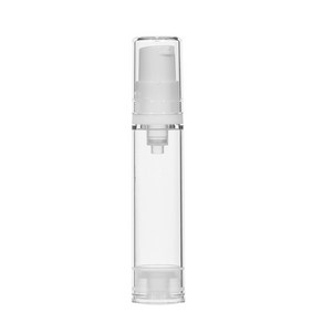 [허브스프레이] 에어리스 미니 진공에센스 5ml 10ml 15ml 휴대용공병 화장품 소분 용기, 투명용기, 흰색캡, 1개