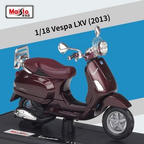 Maisto 118 Vespa GT3 300 합금 바이크 오토바이 모델 다이캐스트 금속 클래식 컬렉션 장난감 선물, [09] Vespa LXV puple, 1개