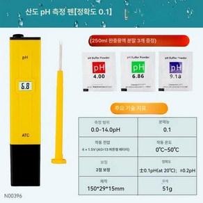 소변염도계 가정용 염분 염도계 나트륨 표준, 정밀도 0.1 2점, 1개