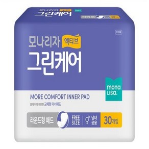 모나리자 액티브 그린케어 라운드형 성인패드 성인용기저귀, Fee, 30개입, 8개