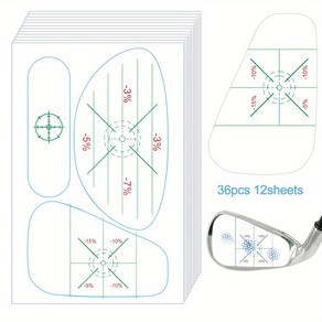 36/60개의 골프 임팩트 테이프 세트 - 자기 학습용 스위트 스팟 분석 및 일관성 추적 - 골프 스윙 개선 우드 아이언 퍼터용 클럽 임팩트 스티커, 02 A-36개, 1개