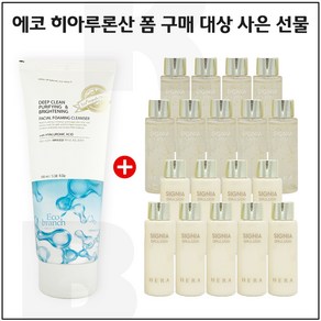 에코 히아루론산 클렌징 폼 구매 / 헤라 시그니아 워터+에멀전 2종 각 20ml x9개, 1개, 10ml