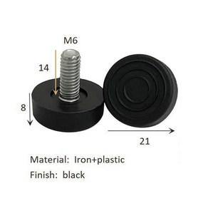블랙 화이트 다리미 플라스틱 테이블 의자 소파 발 조절 레벨러 글라이드 패드 M6 M8 4 개, 4개