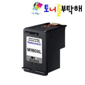 삼성 INK-M180XL INK-C180XL 3배 대용량 잉크 SL-J1660 SL-J1663 SL-J1665 SL-J1770FW, 검정잉크, 1개