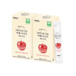 헤밀레 100% 유기농 애사비 스틱 애플사이다비니거 15포, 2박스, 225g