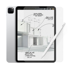 오하이 아이패드 갤럭시탭 사각사각 종이질감 저반사 액정보호필름 1매입, 투명